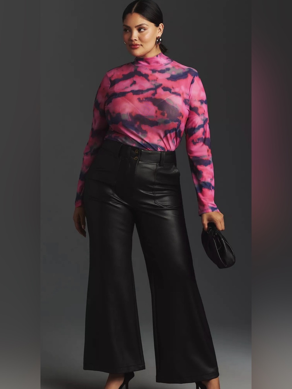 Anthropologie Mesh Turtleneck Top